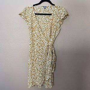 Yellow wrap dress